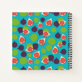 イチジクパーソナライズされたサマーフルーツパターンレシピ ノートブック (裏面)