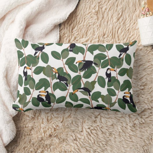 イチジクヤシのを継ぎ目なく葉持つトウカン ランバークッション (ブランケット)