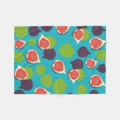 イチジク地中海のサマーフルーツパターン フリースブランケット (正面(横))