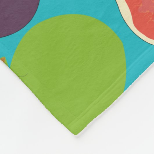 イチジク地中海のサマーフルーツパターン フリースブランケット (角)