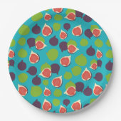 イチジク地中海のサマーフルーツパターン ペーパープレート (正面)