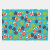 イチジク地中海のサマーフルーツパターン ラッピングペーパーシート (正面3)