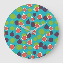 イチジク地中海のサマーフルーツパターン ラージ壁時計