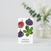 イチジク秋のフルーツ図解入りの、写真付きの 名刺 (スタンド正面)