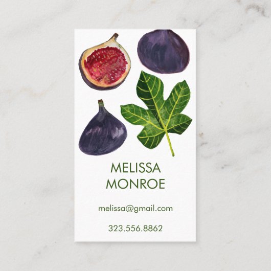 イチジク秋のフルーツ図解入りの、写真付きの 名刺 (裏面)