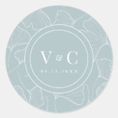 イチョウお洒落ロ結婚バ ラウンドシール (正面)