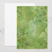イチョウと竹葉の – 緑の色 – 自然 招待状 (正面/裏面)
