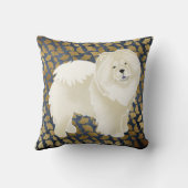 イチョウのクリーム色の食事の枕-生地およびサイズを選んで下さい クッション (裏面)