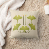 イチョウのステンシル クッション (ブランケット)