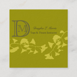 イチョウのヨガのエレガントな専門の モノグラムの スクエア名刺