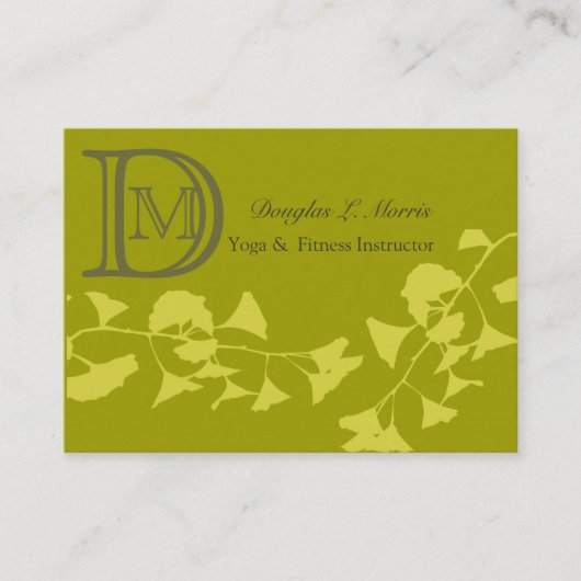 イチョウのヨガのエレガントな専門の   モノグラムの スクエア名刺 (正面)