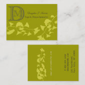 イチョウのヨガのエレガントな専門の   モノグラムの スクエア名刺 (正面/裏面)