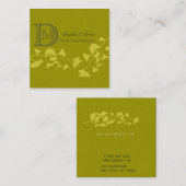 イチョウのヨガのエレガントな専門の   モノグラムの スクエア名刺 (正面/裏面)