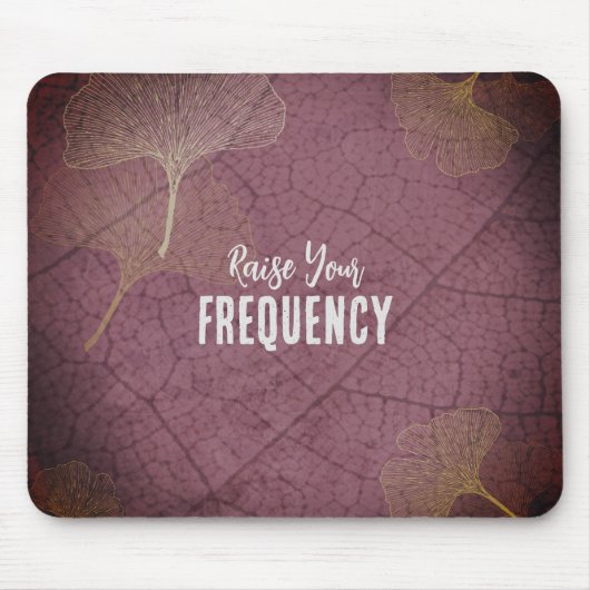 イチョウの引用文を周波数葉上げ マウスパッド (正面)