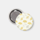 イチョウの扇形の葉の繰り返し 黄色 マグネット (正面/裏面)