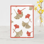 イチョウの挨拶状 カード (黄色い花)