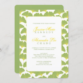 イチョウの木の春グ結婚リーン 招待状