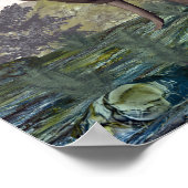 イチョウの木の間の寄生虫恐竜 ポスター (角)