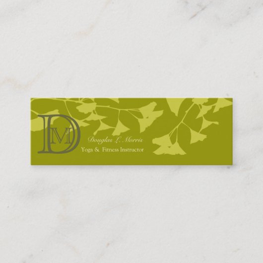 イチョウの枝模様 スキニー名刺 (正面)