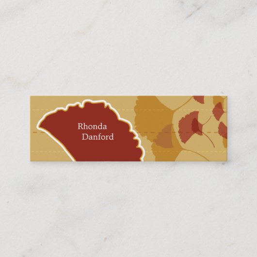 イチョウの細いプロフィールカード スキニー名刺 (正面)