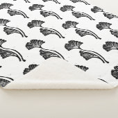 イチョウの葉のリンゴ版 シェルパ ブランケット (3/4)