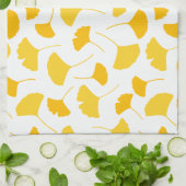 イチョウの葉柄 キッチンタオル (折り畳み)