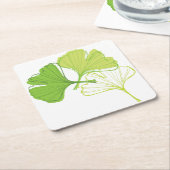 イチョウの葉 スクエアペーパーコースター (アングル)