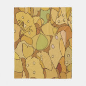 イチョウの葉 フリースブランケット (正面)