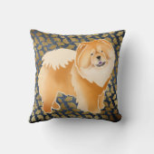 イチョウの赤い食事の枕-生地およびサイズを選んで下さい クッション (裏面)