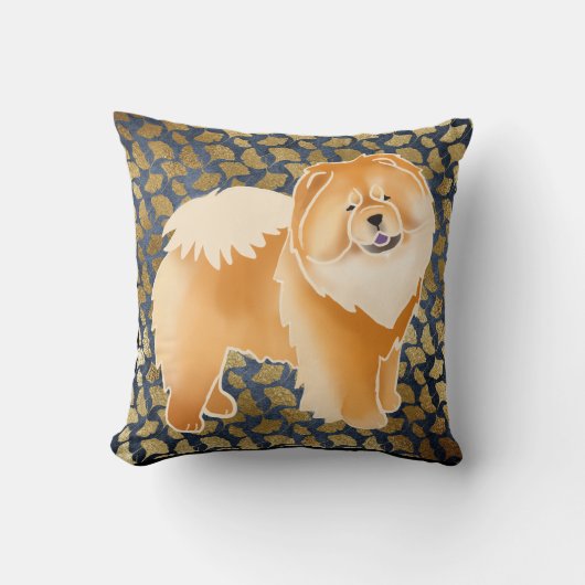 イチョウの赤い食事の枕-生地およびサイズを選んで下さい クッション (正面)