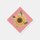 イチョウの赤と白花 スタンダードカクテルナプキン (角)