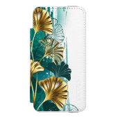 イチョウの金色の葉の枝 INCIPIO iPhoneウォレットケース (フォリオ 正面)