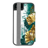イチョウの金色の葉の枝 INCIPIO iPhoneウォレットケース (フォリオ裏面)
