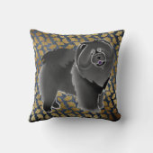 イチョウの黒い食事の枕-生地およびサイズを選んで下さい クッション (裏面)