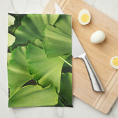 イチョウのbilobaの木の葉の自然の植物の質 キッチンタオル (四つ折り)