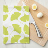 イチョウのGinko Bilobaの緑の葉 キッチンタオル (四つ折り)