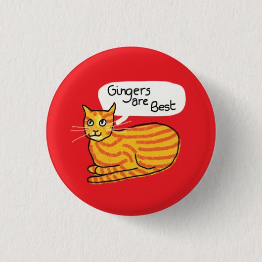イチョウはバ最高のッジ生姜の猫ピンの猫好き 缶バッジ (正面)