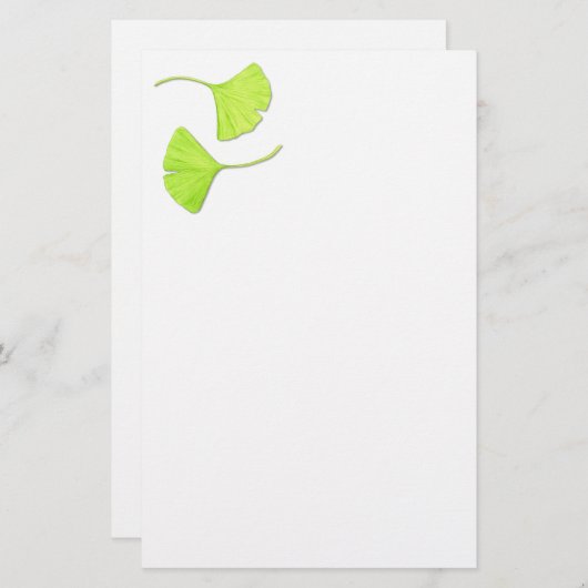 イチョウは植物の芸術の文房具を去ります 便箋 (正面/裏面)