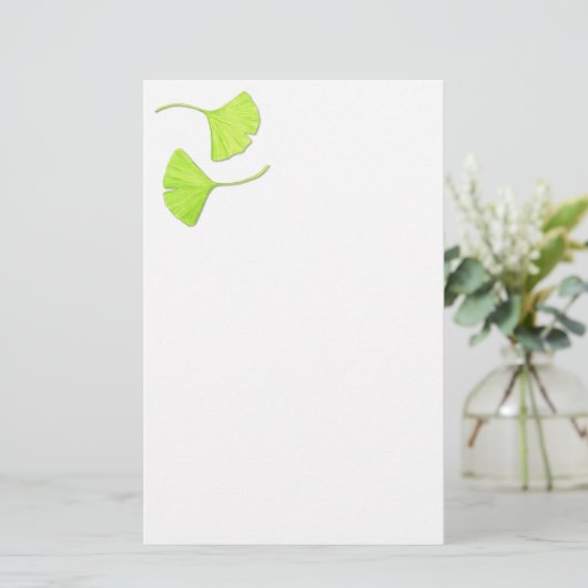 イチョウは植物の芸術の文房具を去ります 便箋 (スタンド正面)