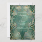 イチョウエレガントノ葉アールヌーボー結婚ズ 招待状 (正面)