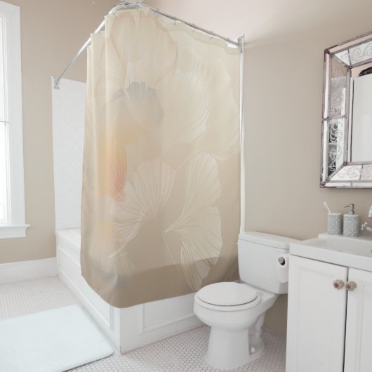 イチョウ植物学抽象芸術グラフィックアート赤面 シャワーカーテン (インサイチュ)