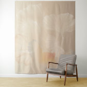 イチョウ植物学抽象芸術グラフィックアート赤面 タペストリー (インサイチュ)