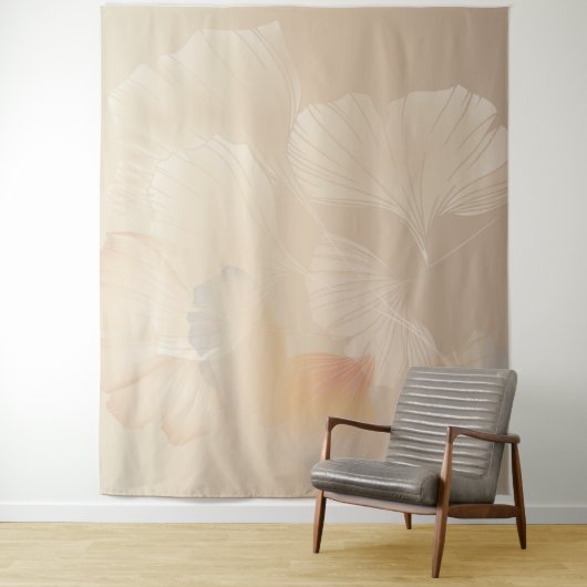 イチョウ植物学抽象芸術グラフィックアート赤面 タペストリー (インサイチュ)