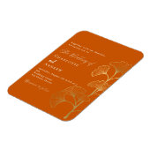 イチョウ結婚の葉はオレンジ色の豪華な招待を焼いた マグネット (左側)