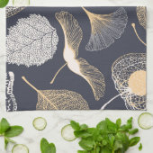 イチョウ葉のフローラエレガンス。 キッチンタオル (折り畳み)