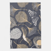 イチョウ葉のフローラエレガンス。 キッチンタオル (縦)