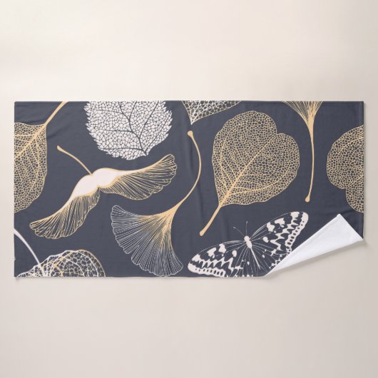 イチョウ葉のフローラエレガンス。 バスタオル (バスタオル)