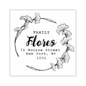 イチョウ葉のリース名 ラバースタンプ (インプリント)