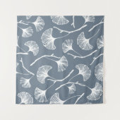 イチョウ葉の継ぎ目のない模様 タペストリー (正面(横))