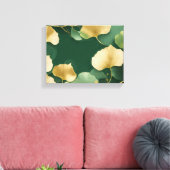 イチョウ葉の金ゴールド緑 キャンバスプリント (インサイチュ (リビング))